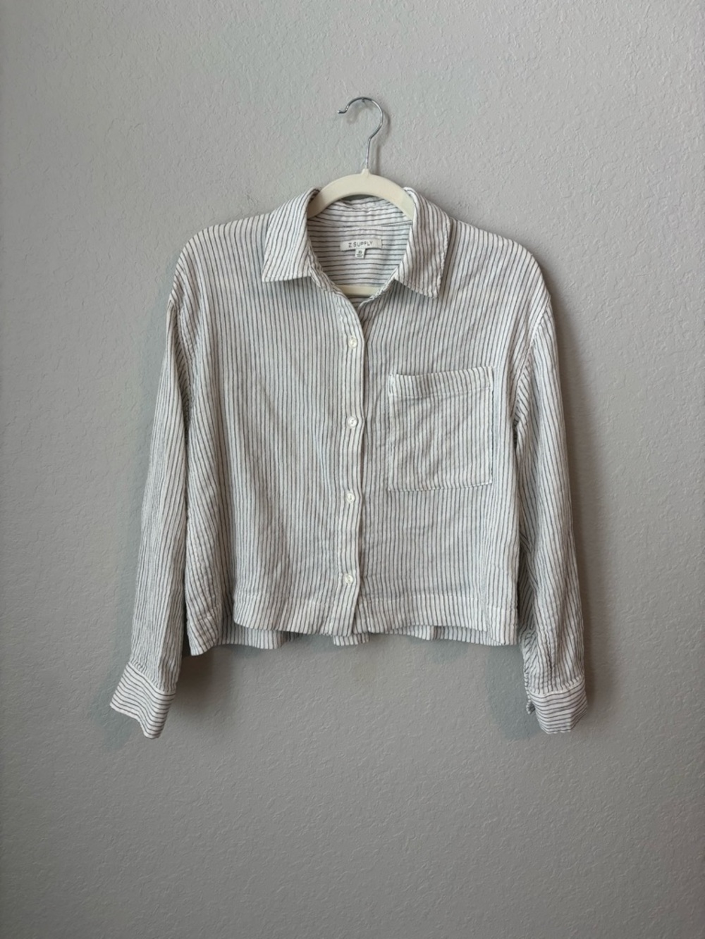 Z Supply Del Mar Striped Cream Shirt - Picture 5 of 9
